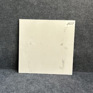 Foto einer einzelnen, polierten Bodenfliese im Format 40 cm mal 40 cm und beigem Farbton.